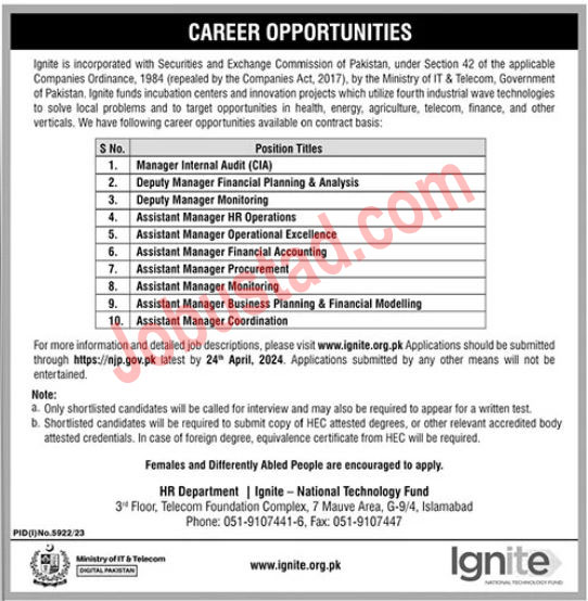 Ministry of Information Technology Jobs 2024