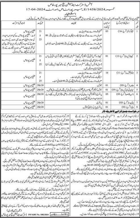 District And Sessions Judge Mirpur Khas Jobs 2024